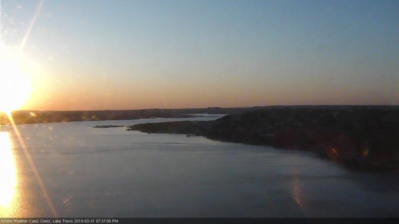 Lake Travis webcam, March 31, 2019 6:40 PM CT