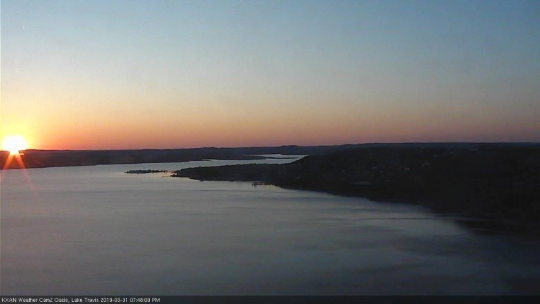 Lake Travis webcam, March 31, 2019 6:50 PM CT