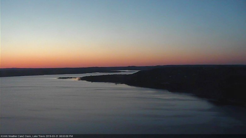 Lake Travis webcam, March 31, 2019 7:05 PM CT