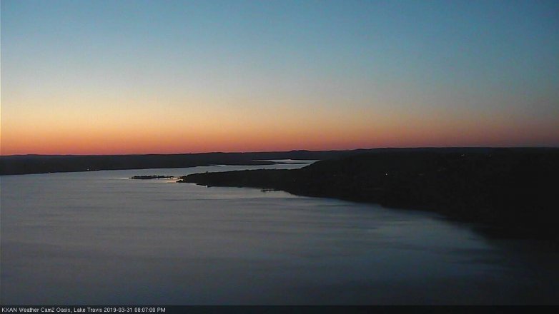 Lake Travis webcam, March 31, 2019 7:10 PM CT
