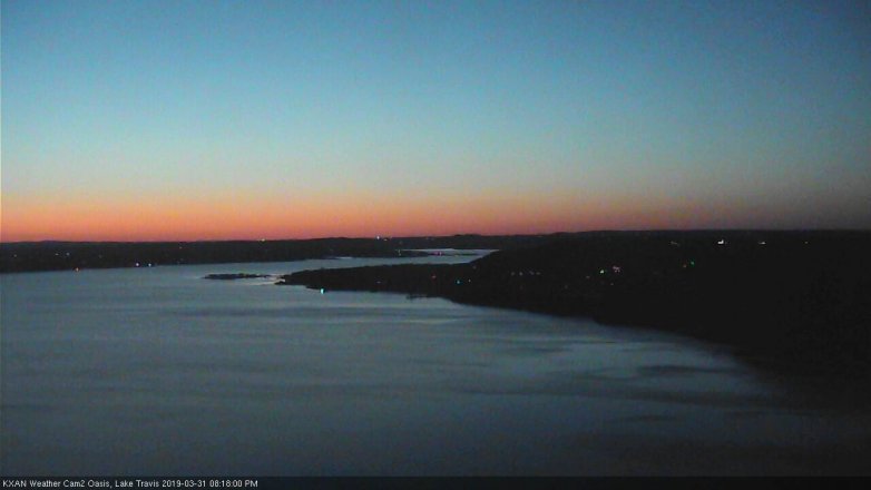Lake Travis webcam, March 31, 2019 7:20 PM CT