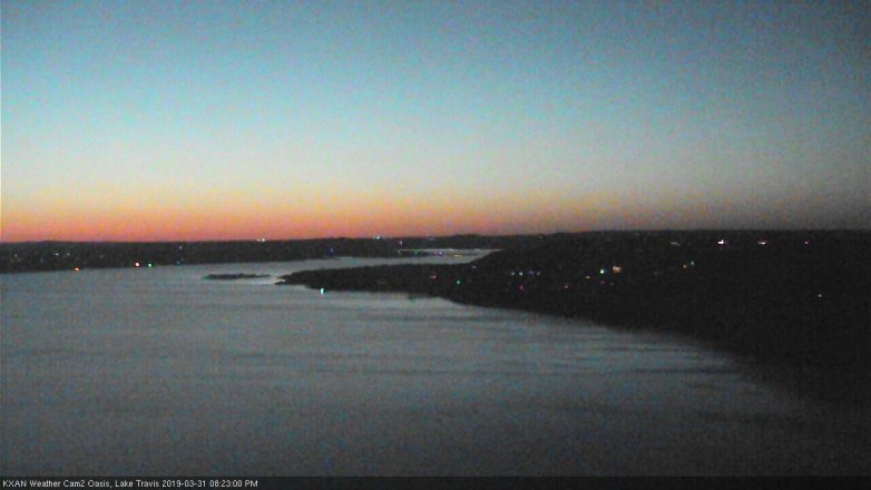 Lake Travis webcam, March 31, 2019 7:25 PM CT