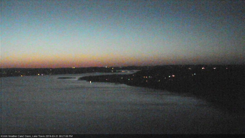 Lake Travis webcam, March 31, 2019 7:30 PM CT