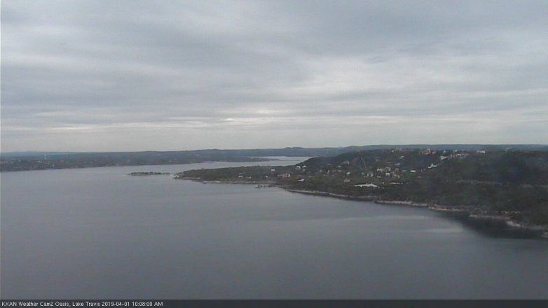 Lake Travis webcam, April 1, 2019 9:10 AM CT