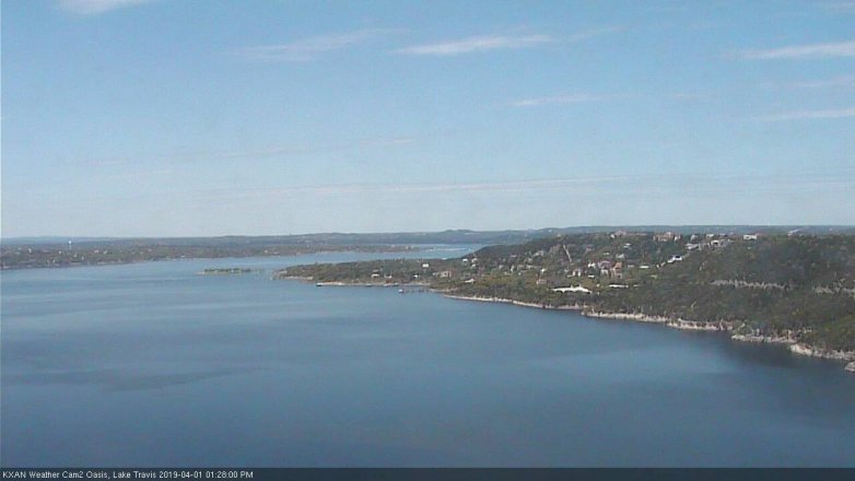 Lake Travis webcam, April 1, 2019 12:30 PM CT