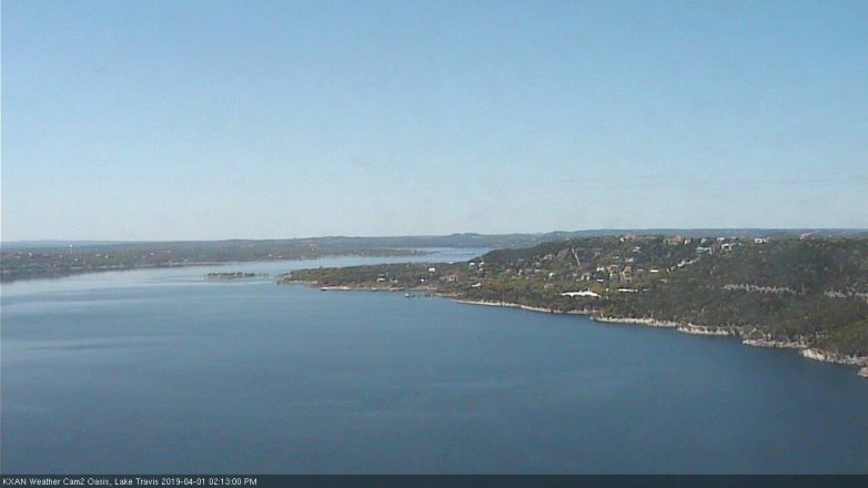 Lake Travis webcam, April 1, 2019 1:15 PM CT