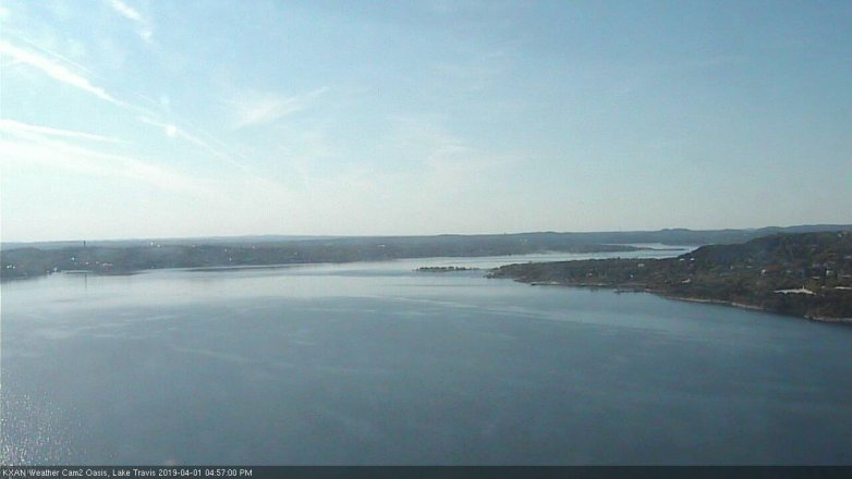 Lake Travis webcam, April 1, 2019 4:00 PM CT