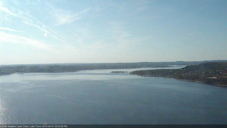 Lake Travis webcam, April 1, 2019 4:05 PM CT