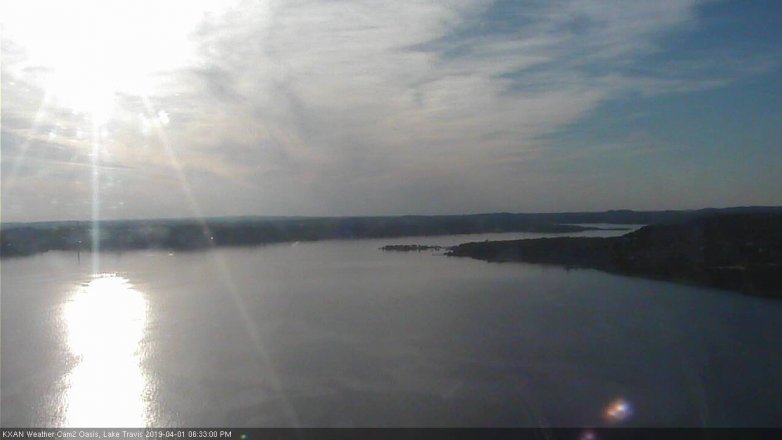 Lake Travis webcam, April 1, 2019 5:35 PM CT