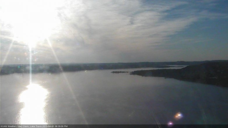 Lake Travis webcam, April 1, 2019 5:40 PM CT