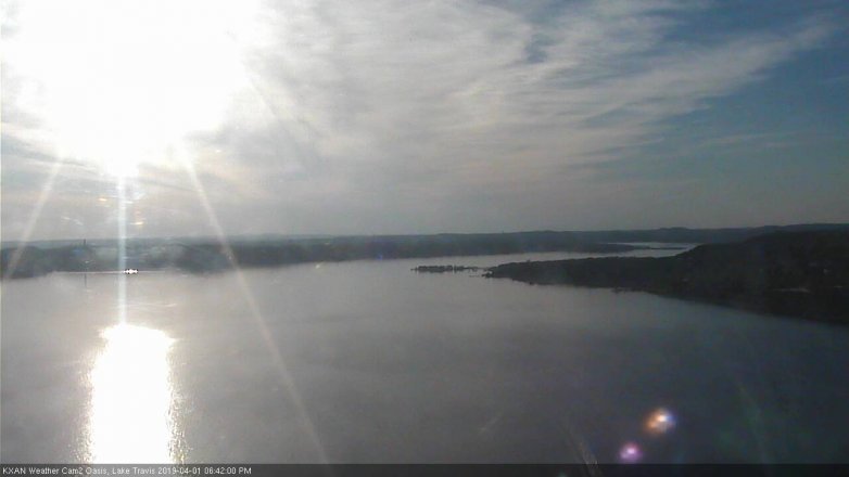 Lake Travis webcam, April 1, 2019 5:45 PM CT