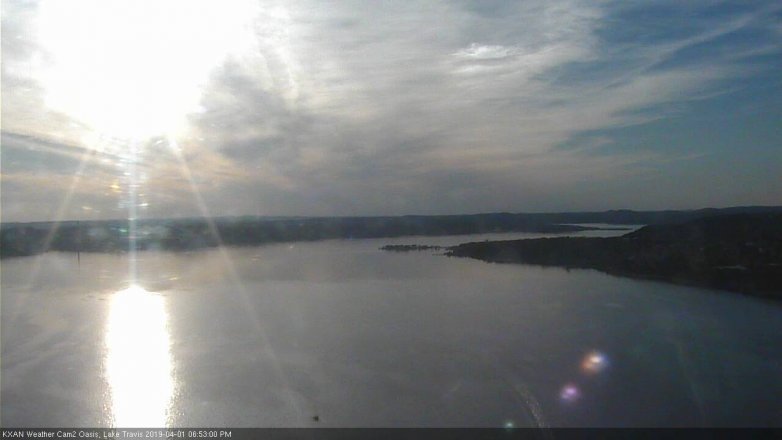 Lake Travis webcam, April 1, 2019 5:55 PM CT