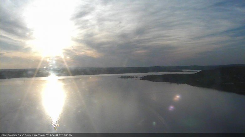 Lake Travis webcam, April 1, 2019 6:15 PM CT