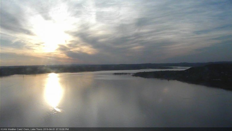 Lake Travis webcam, April 1, 2019 6:20 PM CT