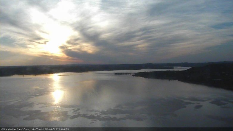 Lake Travis webcam, April 1, 2019 6:25 PM CT