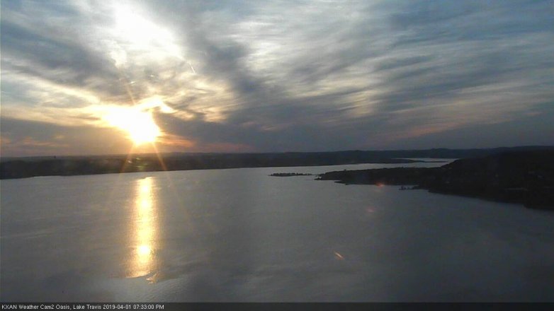 Lake Travis webcam, April 1, 2019 6:35 PM CT