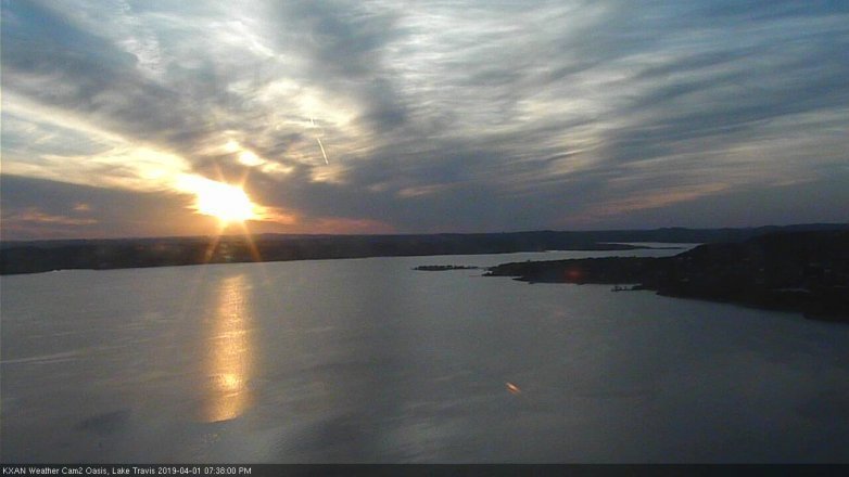 Lake Travis webcam, April 1, 2019 6:40 PM CT