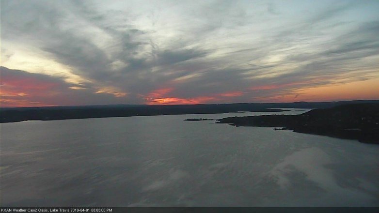 Lake Travis webcam, April 1, 2019 7:05 PM CT