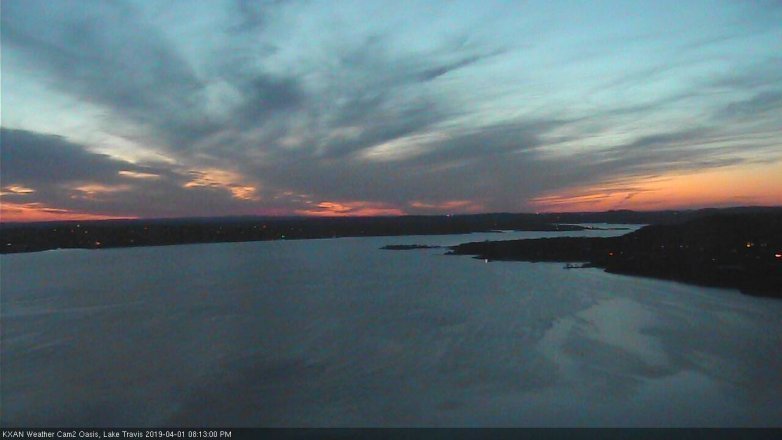 Lake Travis webcam, April 1, 2019 7:15 PM CT