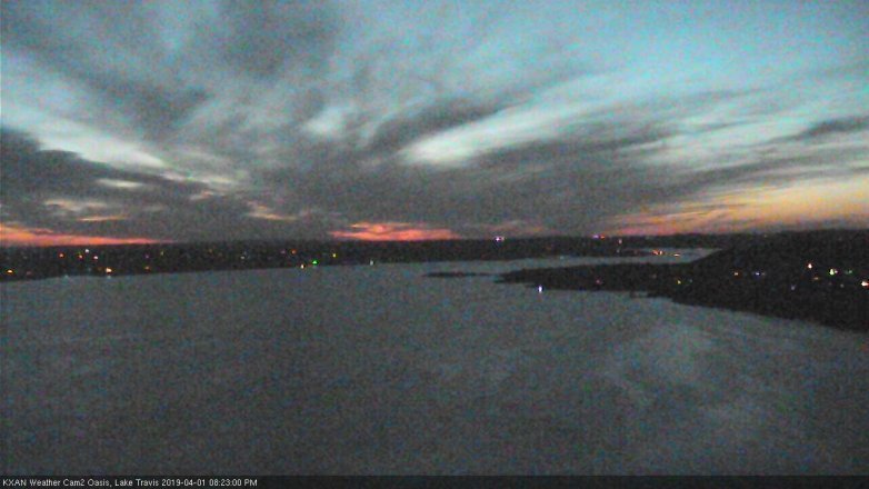 Lake Travis webcam, April 1, 2019 7:25 PM CT