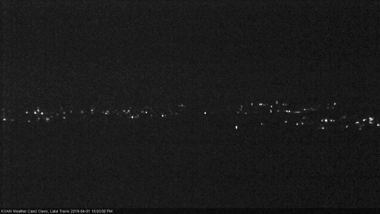 Lake Travis webcam, April 1, 2019 9:05 PM CT