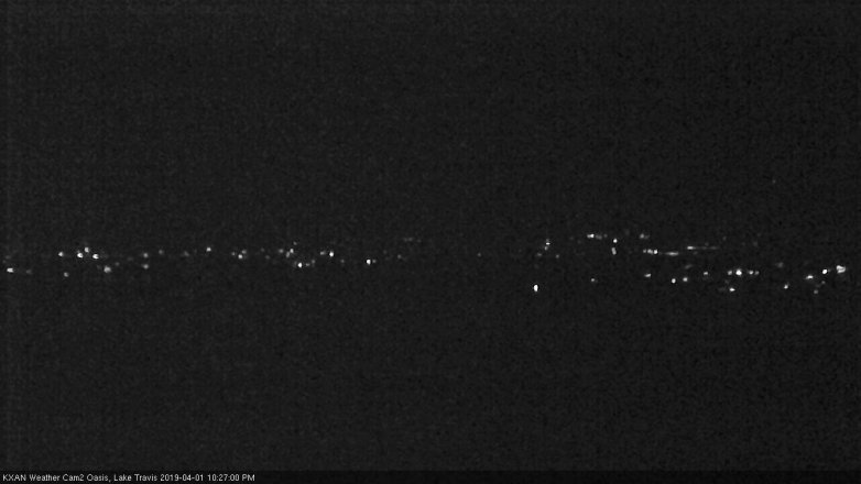 Lake Travis webcam, April 1, 2019 9:30 PM CT