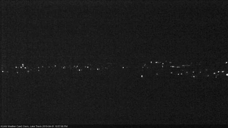 Lake Travis webcam, April 1, 2019 10:00 PM CT