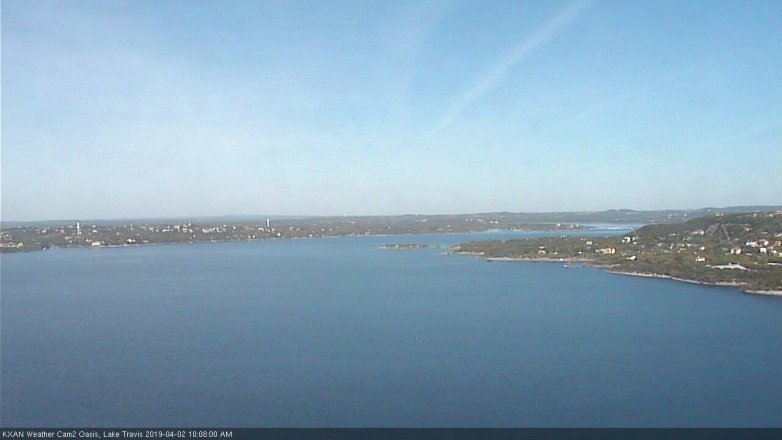 Lake Travis webcam, April 2, 2019 9:10 AM CT