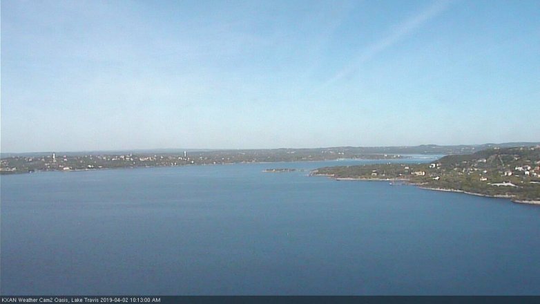 Lake Travis webcam, April 2, 2019 9:15 AM CT