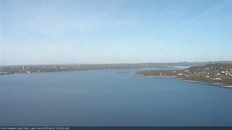 Lake Travis webcam, April 2, 2019 9:25 AM CT