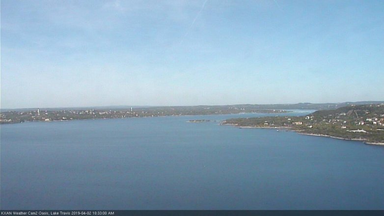 Lake Travis webcam, April 2, 2019 9:35 AM CT