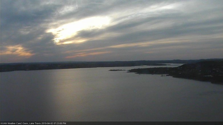 Lake Travis webcam, April 2, 2019 6:25 PM CT
