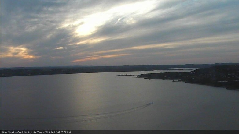 Lake Travis webcam, April 2, 2019 6:30 PM CT
