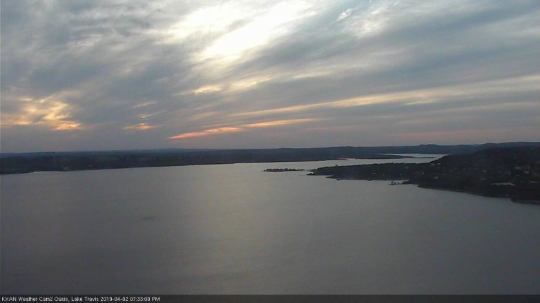 Lake Travis webcam, April 2, 2019 6:35 PM CT