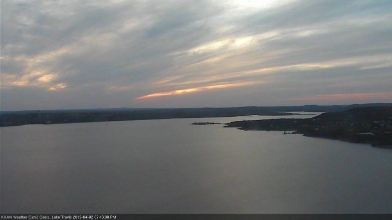 Lake Travis webcam, April 2, 2019 6:45 PM CT