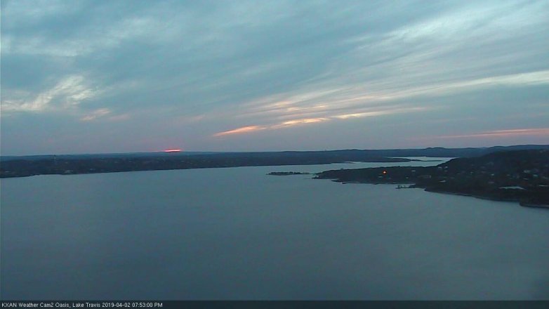 Lake Travis webcam, April 2, 2019 6:55 PM CT
