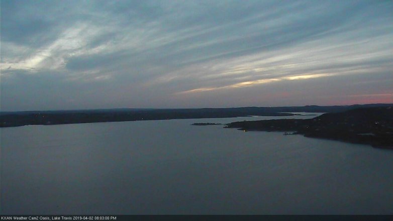 Lake Travis webcam, April 2, 2019 7:05 PM CT