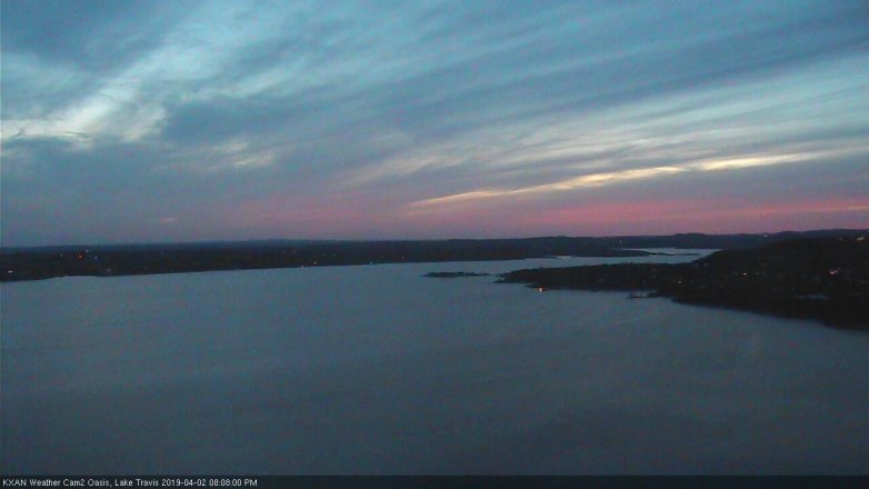 Lake Travis webcam, April 2, 2019 7:10 PM CT