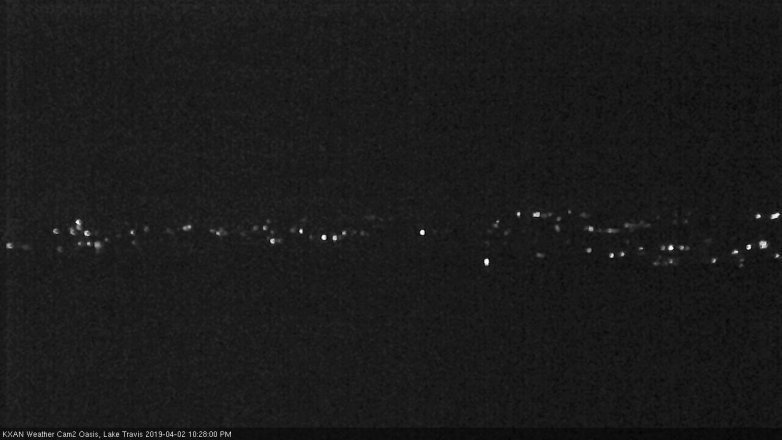 Lake Travis webcam, April 2, 2019 9:30 PM CT