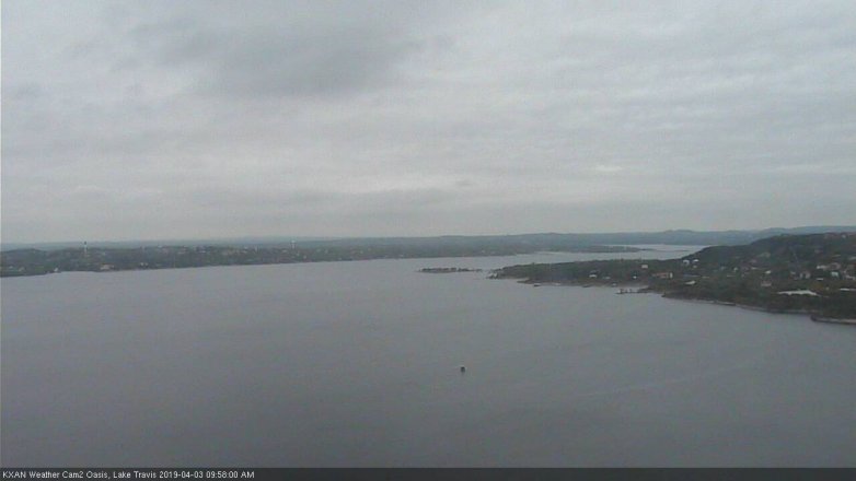 Lake Travis webcam, April 3, 2019 9:00 AM CT