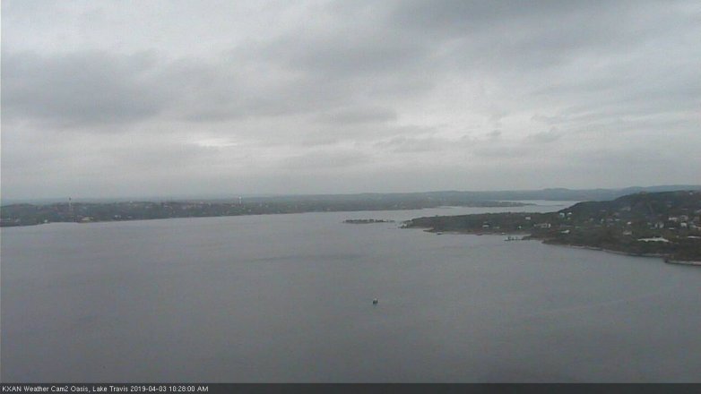 Lake Travis webcam, April 3, 2019 9:30 AM CT