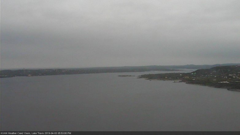 Lake Travis webcam, April 3, 2019 4:55 PM CT