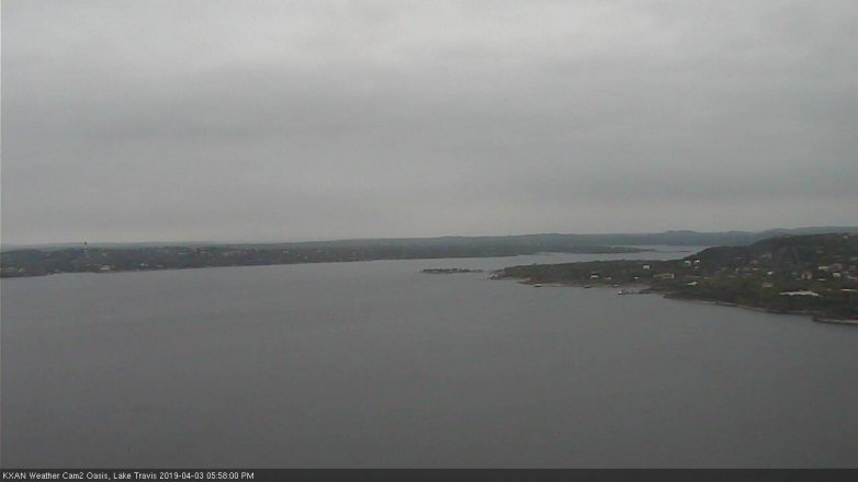 Lake Travis webcam, April 3, 2019 5:00 PM CT