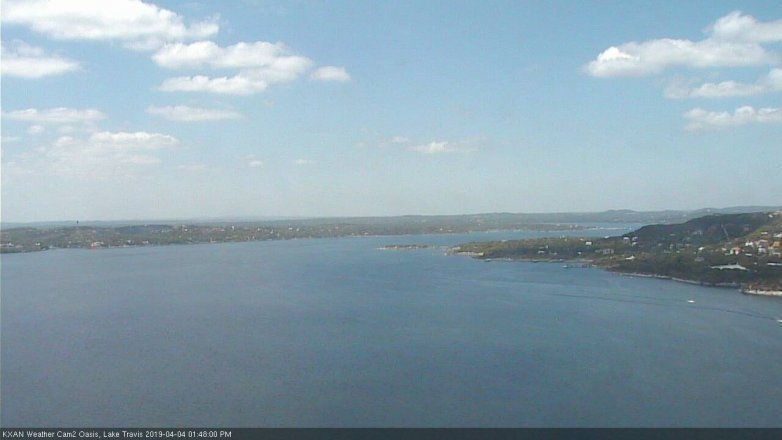 Lake Travis webcam, April 4, 2019 12:50 PM CT