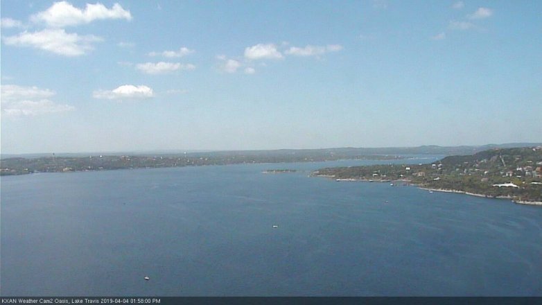 Lake Travis webcam, April 4, 2019 1:00 PM CT