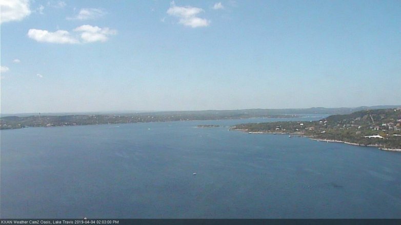 Lake Travis webcam, April 4, 2019 1:05 PM CT