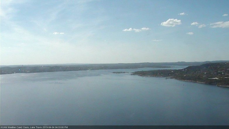 Lake Travis webcam, April 4, 2019 3:35 PM CT
