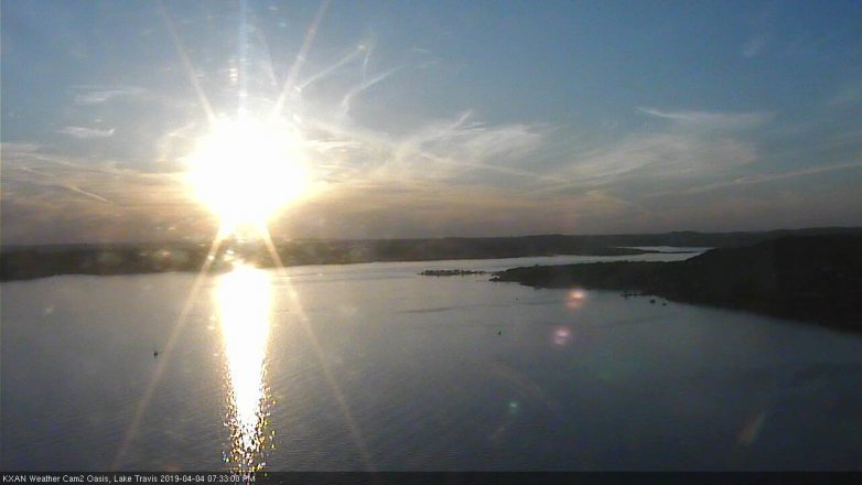Lake Travis webcam, April 4, 2019 6:35 PM CT