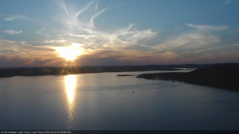 Lake Travis webcam, April 4, 2019 6:40 PM CT