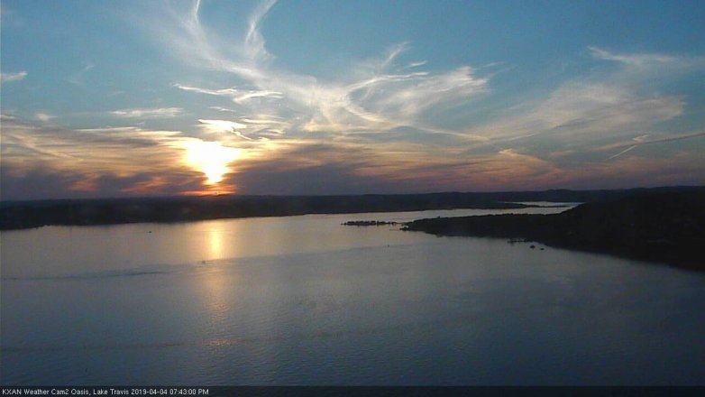 Lake Travis webcam, April 4, 2019 6:45 PM CT